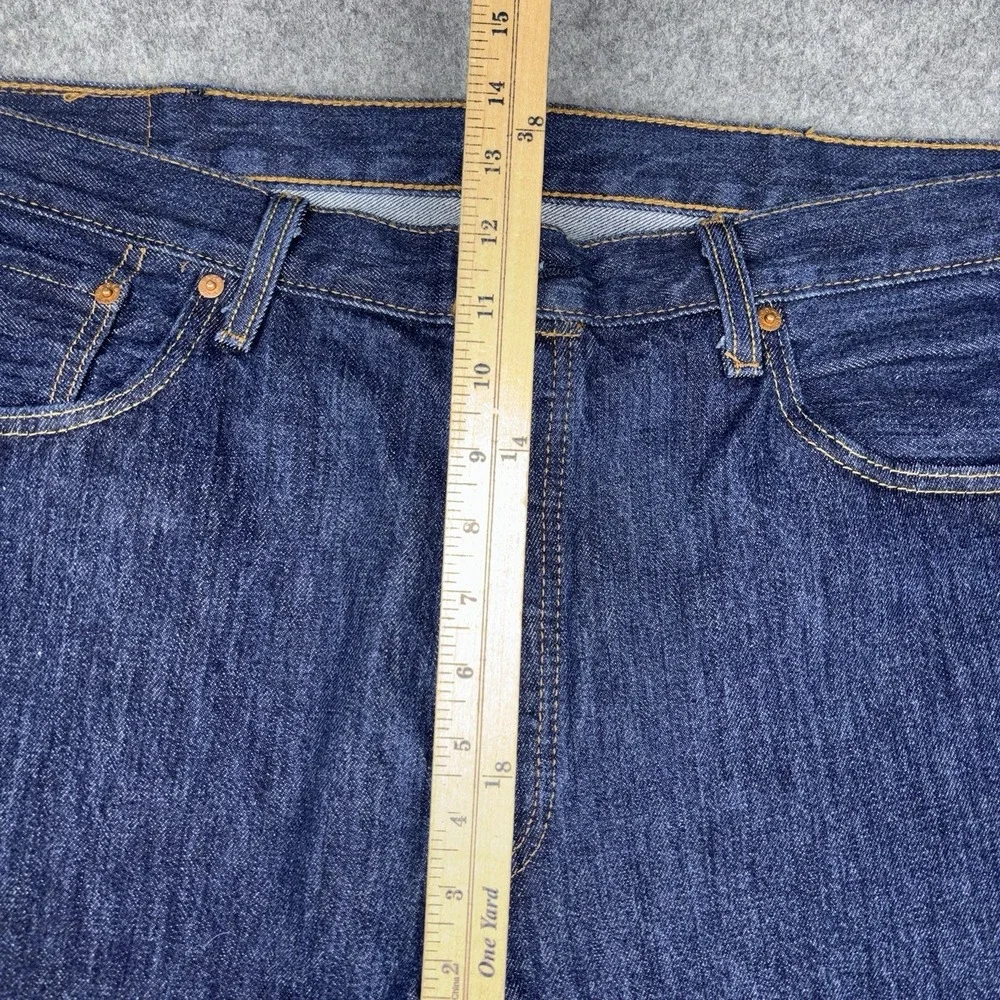 Levi's 501 Jeans Mens 38x34 Straight Leg Button Fly Dark Wash Casual Workwear